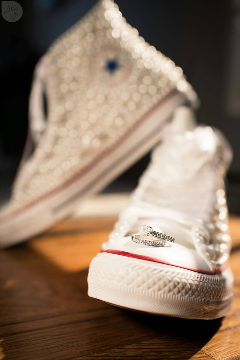 Pearls and Bling Custom Converse Wedding Sneakers