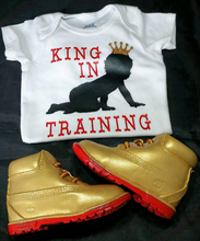 Load image into Gallery viewer, Custom Infant/Baby Onesie- King In Training- Queen In Training- Custom Baby Onesies- Custom Kids Tshirts - Unique Onesies- Adorable Onesie
