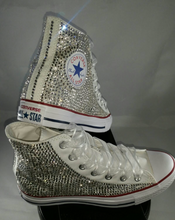 Load image into Gallery viewer, Full Bling Wedding Converse- Bridal Sneakers- Custom Converse Sneakers- Bridal Chuck Taylors- Wedding Sneakers- Converse hochzeit- Bride
