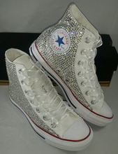 Load image into Gallery viewer, Full Bling Wedding Converse- Bridal Sneakers- Custom Converse Sneakers- Bridal Chuck Taylors- Wedding Sneakers- Converse hochzeit- Bride
