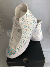 Load image into Gallery viewer, Full Bling Wedding Converse- Bridal Sneakers- Custom Converse Sneakers- Bridal Chuck Taylors- Wedding Sneakers- Converse hochzeit- Bride
