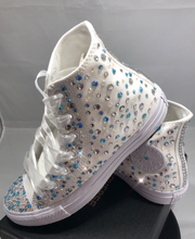 Load image into Gallery viewer, Full Bling Wedding Converse- Bridal Sneakers- Custom Converse Sneakers- Bridal Chuck Taylors- Wedding Sneakers- Converse hochzeit- Bride
