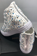 Load image into Gallery viewer, Full Bling Wedding Converse- Bridal Sneakers- Custom Converse Sneakers- Bridal Chuck Taylors- Wedding Sneakers- Converse hochzeit- Bride
