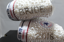 Load image into Gallery viewer, Wedding Converse- Bridal Sneakers- Bling &amp; Pearls Custom Converse Sneakers- Bridal Chuck Taylors- Wedding Sneakers- Converse hochzeit- Bride
