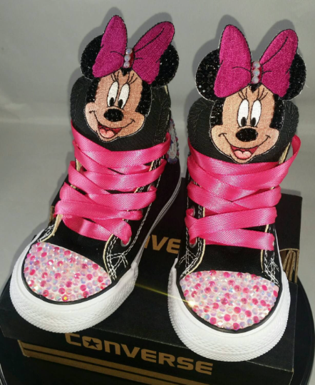 Girls Custom Converse- Kids Converse- Bling Converse- Minnie Mouse Converse- Paw Patrol- Emoji- Doc Mcstuffins- Birthday Sneakers- Shoes