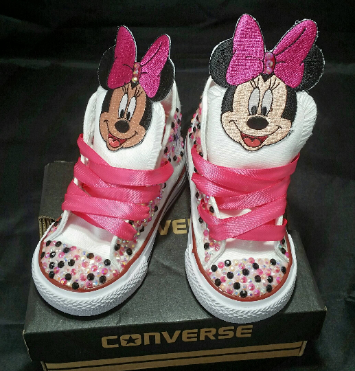 Girls Custom Converse- Kids Converse- Bling Converse- Minnie Mouse Converse- Paw Patrol- Emoji- Doc Mcstuffins- Birthday Sneakers- Shoes